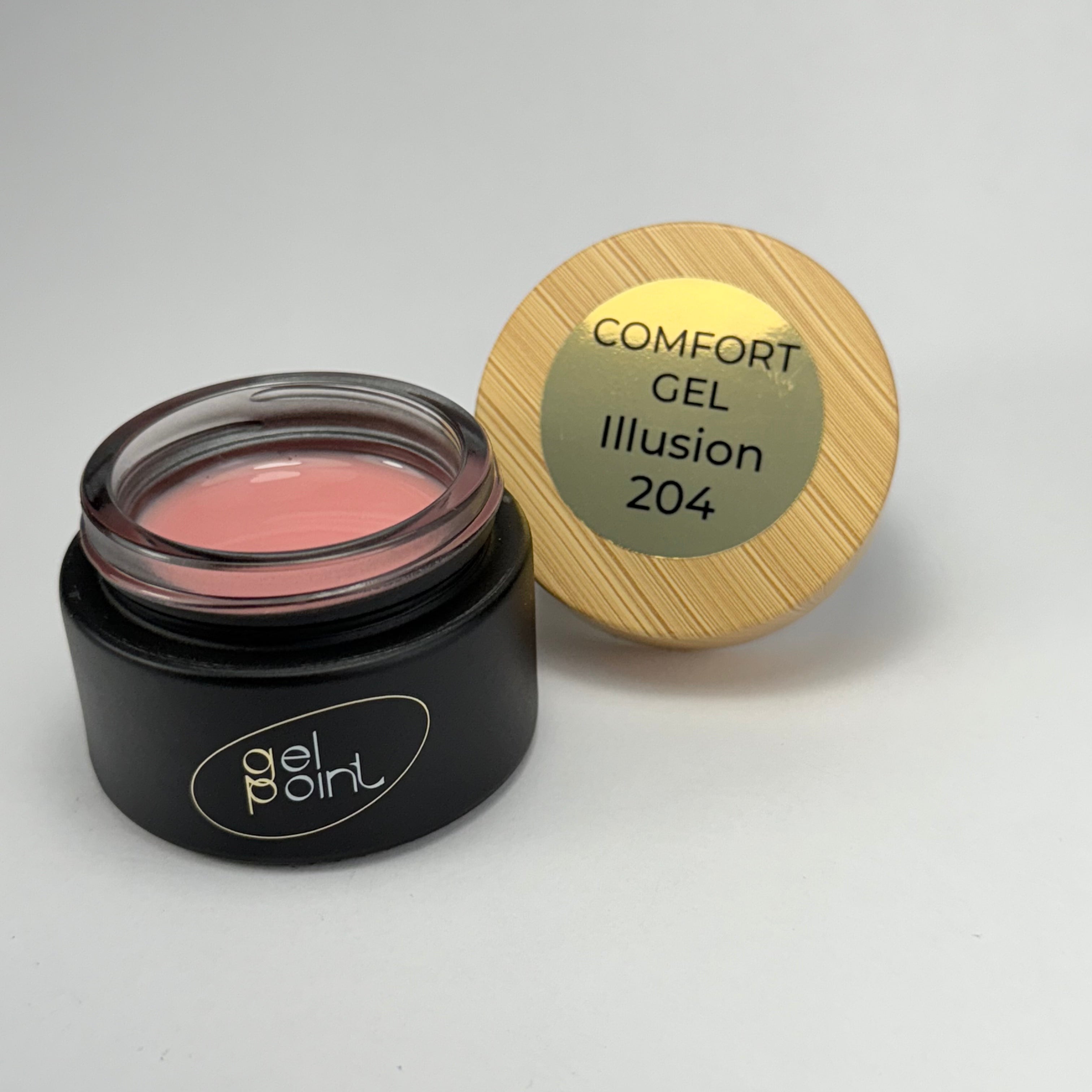 Comfort Gel 204 "illusion" Gel Point Builder Gel, Fast 5 Sec Cure UV/LED Hard Gel for Nail Extension, liquid, Strong Self-Leveling, No Lifting, No Cracks,