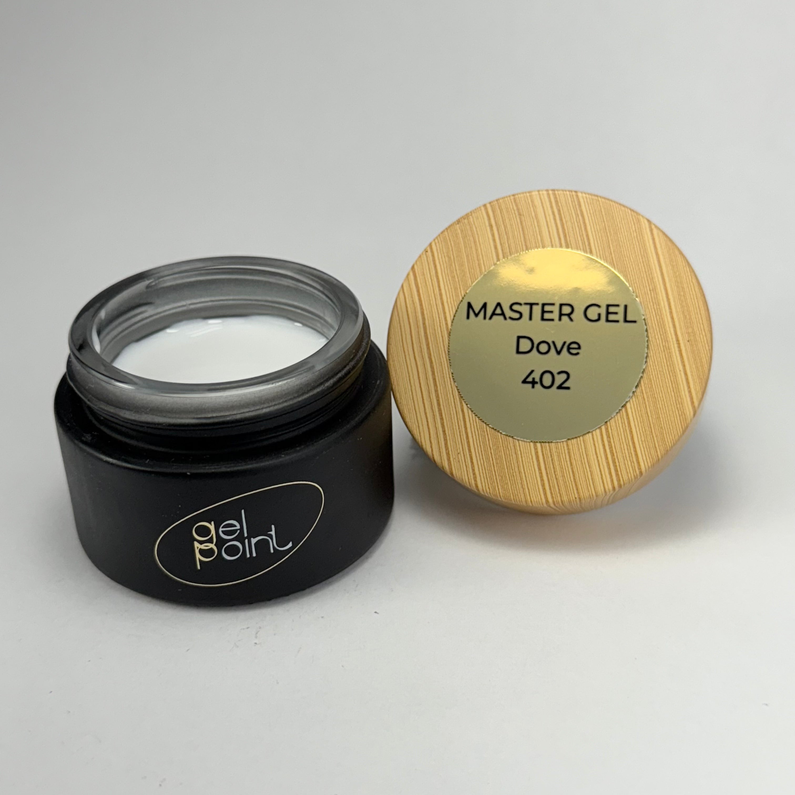 Master Gel 402 “Dove” Gel Point Builder Gel, Fast 5 Sec Cure UV/LED Hard Gel for Nail Extension, liquid, Strong Self-Leveling, No Lifting, No Cracks,