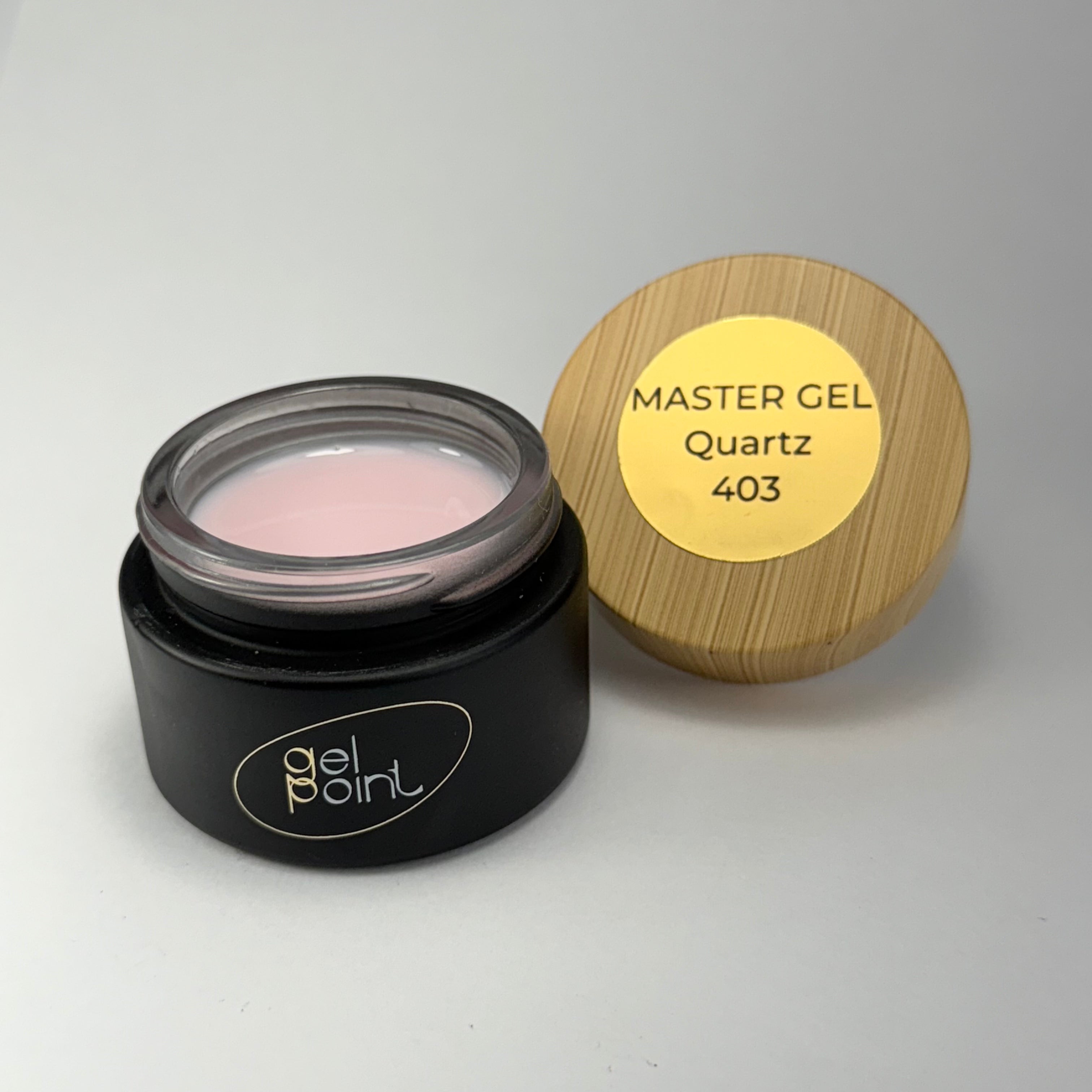 Master Gel 403 “Quartz” Gel Point Builder Gel, Fast 5 Sec Cure UV/LED Hard Gel for Nail Extension, liquid, Strong Self-Leveling, No Lifting, No Cracks,