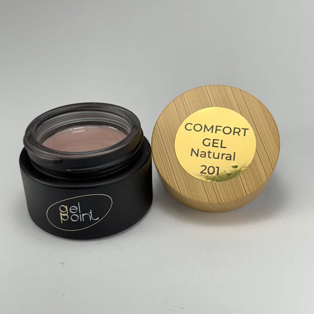 Comfort Gel 201 "Natural" Gel Point Builder Gel, Fast 5 Sec Cure UV/LED Hard Gel for Nail Extension, liquid, Strong Self-Leveling, No Lifting, No Cracks, (Copy)