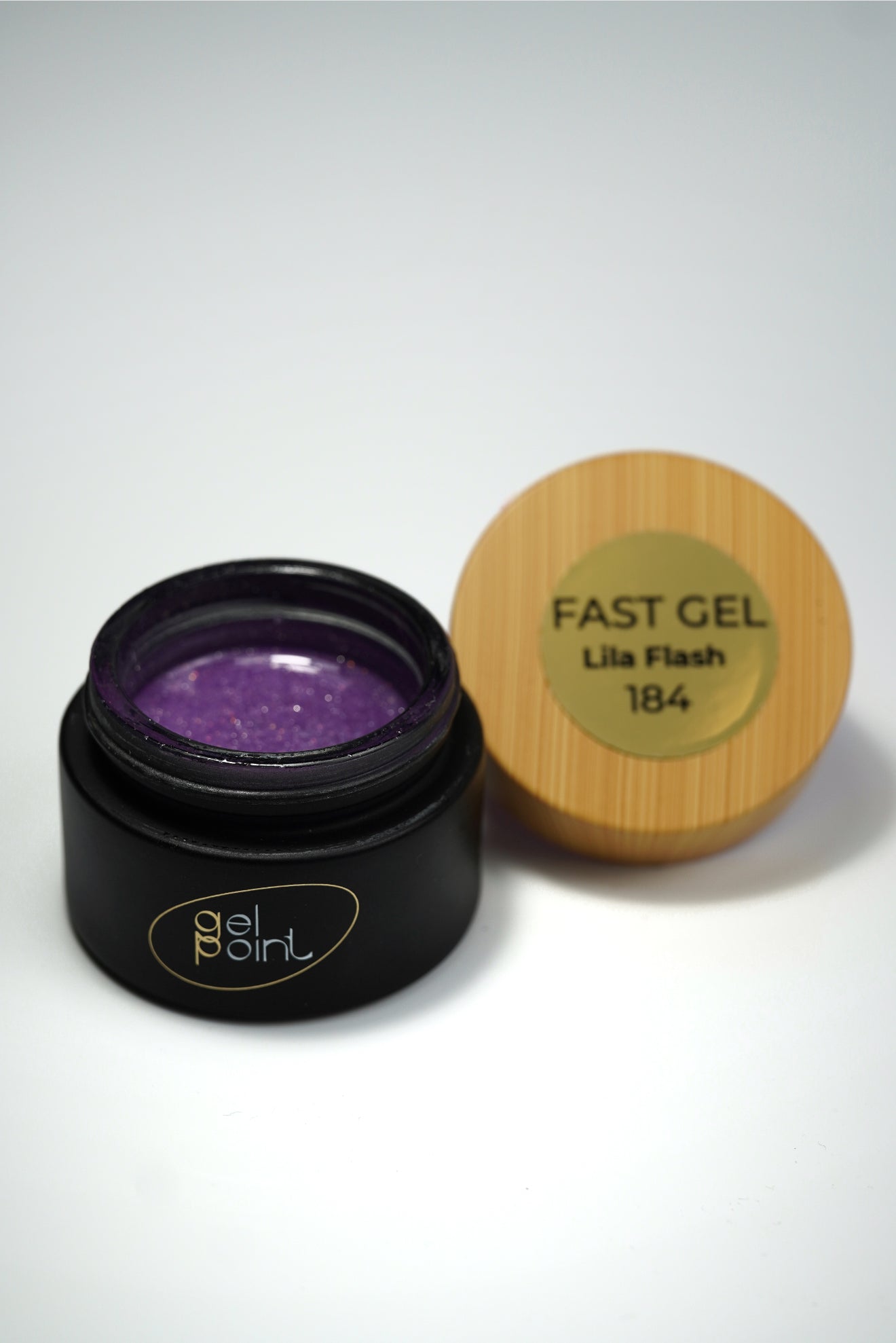 Fast Gel 184 "Lila Flash" Gel Point Builder Gel, Fast 5 Sec Cure UV/LED Hard Gel for Nail Extension, liquid, Strong Self-Leveling, No Lifting, No Cracks,