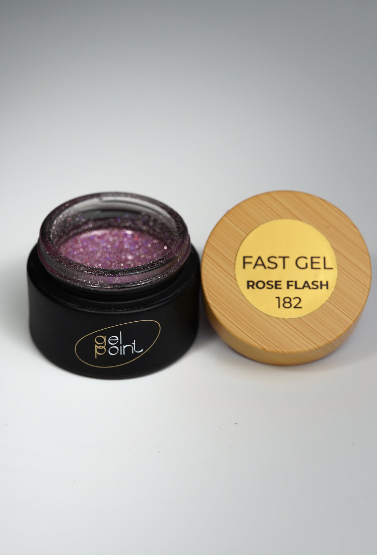 Fast Gel 182 "Rose Flash" Gel Point Builder Gel, Fast 5 Sec Cure UV/LED Hard Gel for Nail Extension, liquid, Strong Self-Leveling, No Lifting, No Cracks,