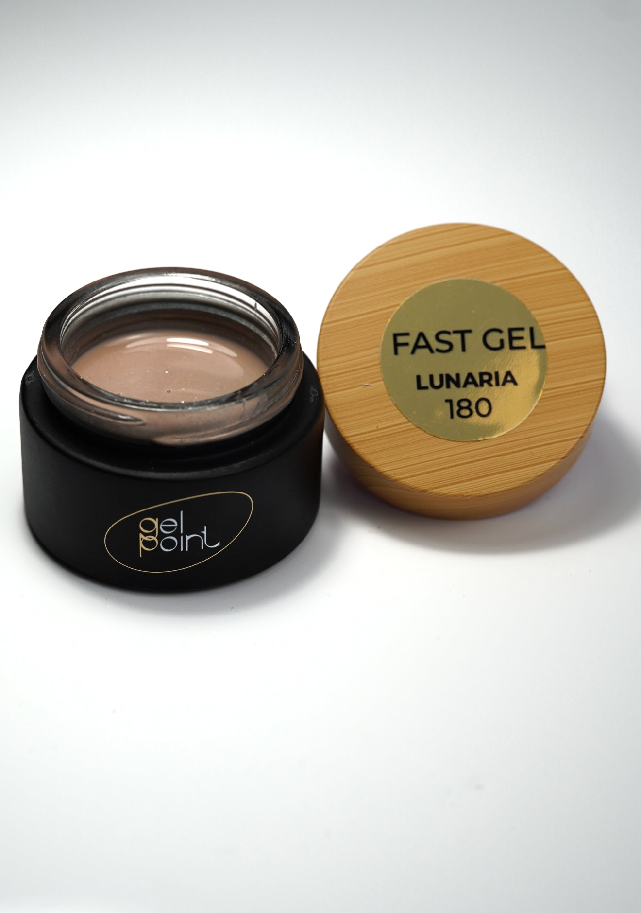 Fast Gel 180 "Lunaria" Gel Point Builder Gel, Fast 5 Sec Cure UV/LED Hard Gel for Nail Extension, liquid, Strong Self-Leveling, No Lifting, No Cracks,