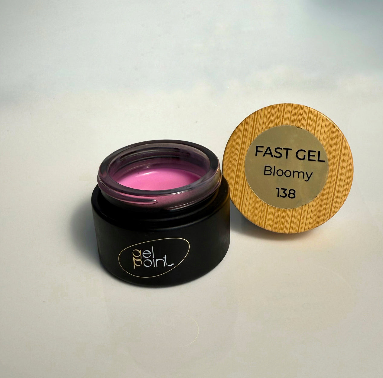 Fast Gel 138 "Bloomy" Gel Point Builder Gel, Fast 5 Sec Cure UV/LED Hard Gel for Nail Extension, liquid, Strong Self-Leveling, No Lifting, No Cracks,