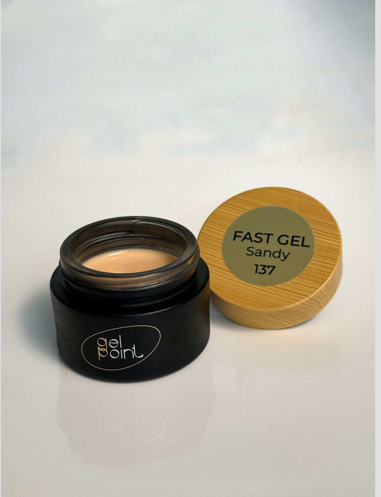 Fast Gel 137 "Sandy" Gel Point Builder Gel, Fast 5 Sec Cure UV/LED Hard Gel for Nail Extension, liquid, Strong Self-Leveling, No Lifting, No Cracks,