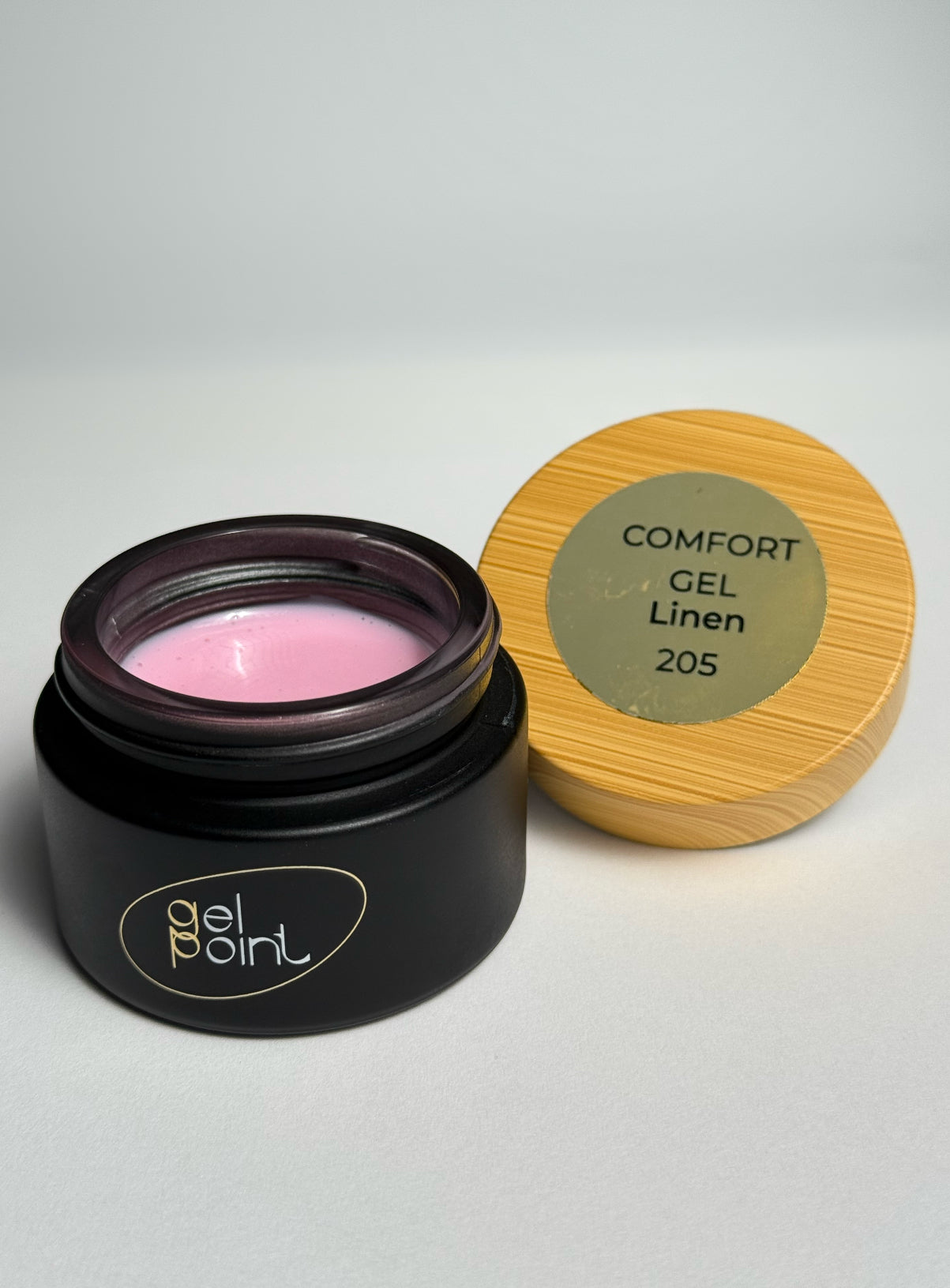 Comfort Gel 205 "Linen" Gel Point Builder Gel, Fast 5 Sec Cure UV/LED Hard Gel for Nail Extension, liquid, Strong Self-Leveling, No Lifting, No Cracks,