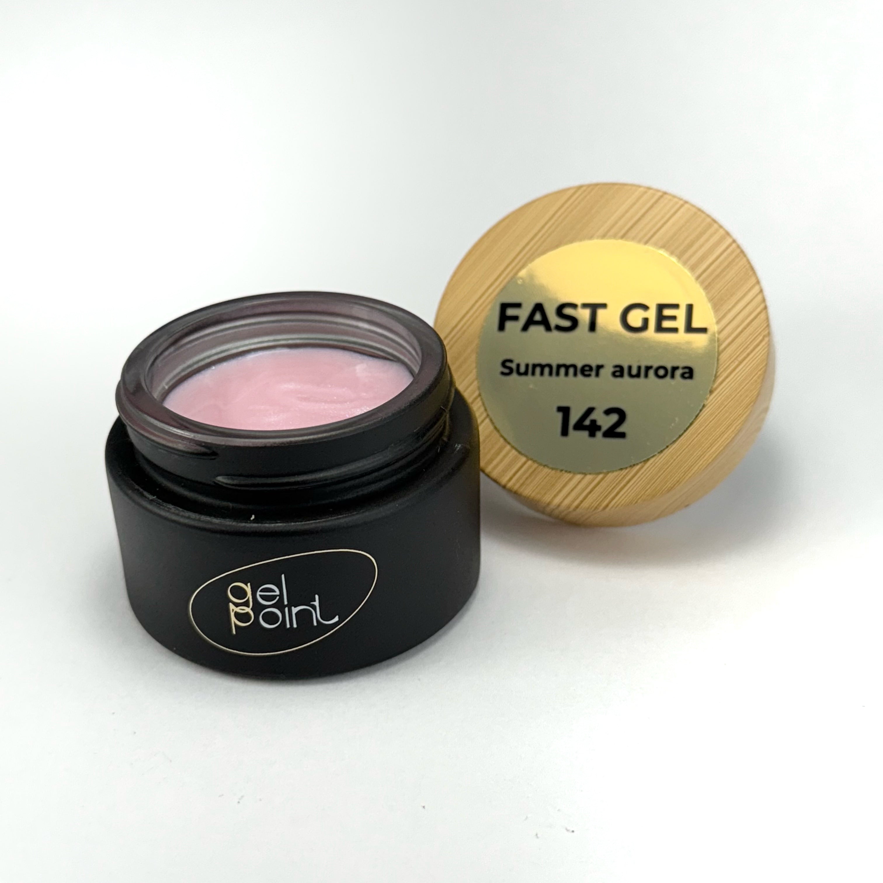 Fast Gel 142 "Summer aurora" Gel Point Builder Gel, Fast 5 Sec Cure UV/LED Hard Gel for Nail Extension, liquid, Strong Self-Leveling, No Lifting, No Cracks,