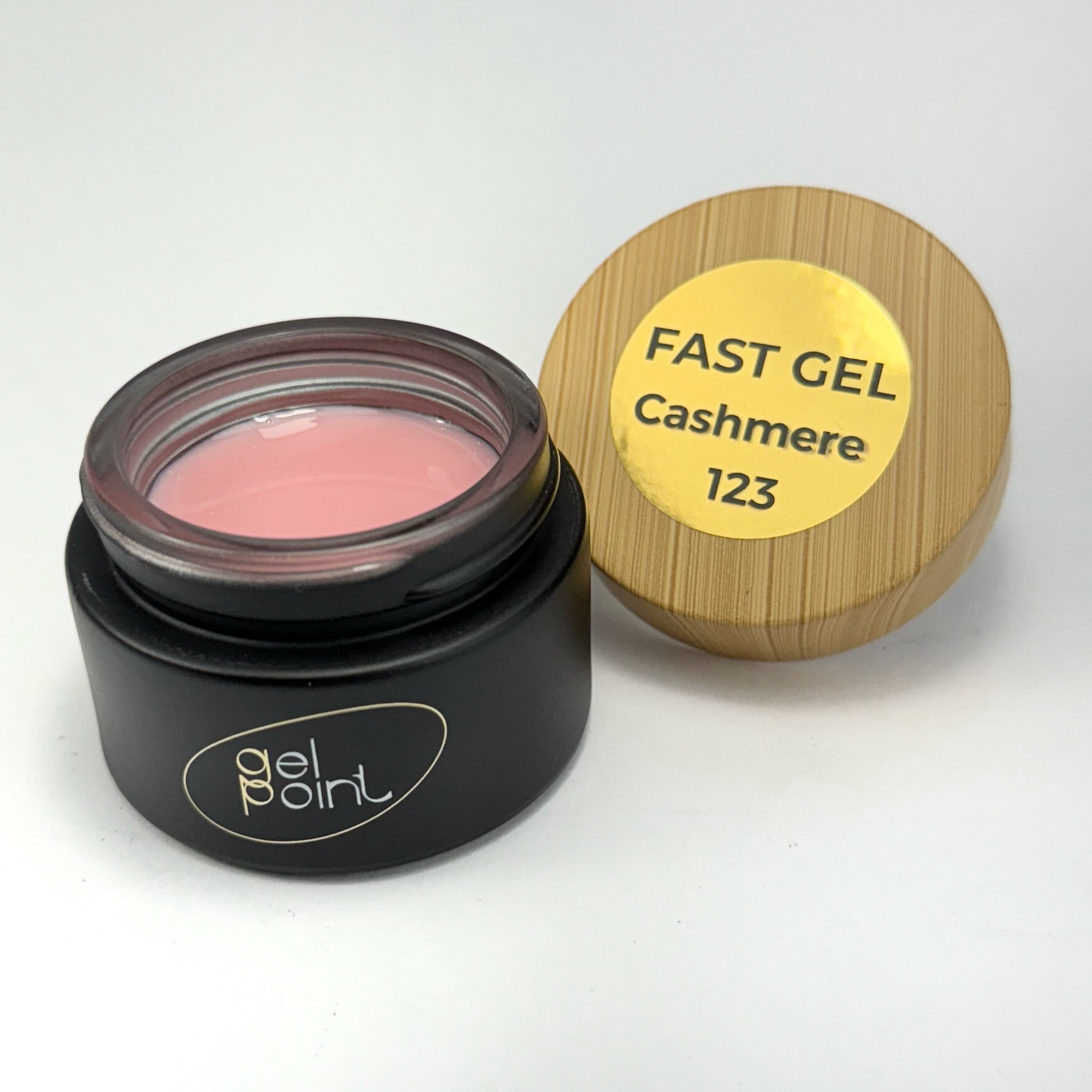 Fast Gel 123 "Cashmere" Gel Point Builder Gel, Fast 5 Sec Cure UV/LED Hard Gel for Nail Extension, liquid, Strong Self-Leveling, No Lifting, No Cracks,