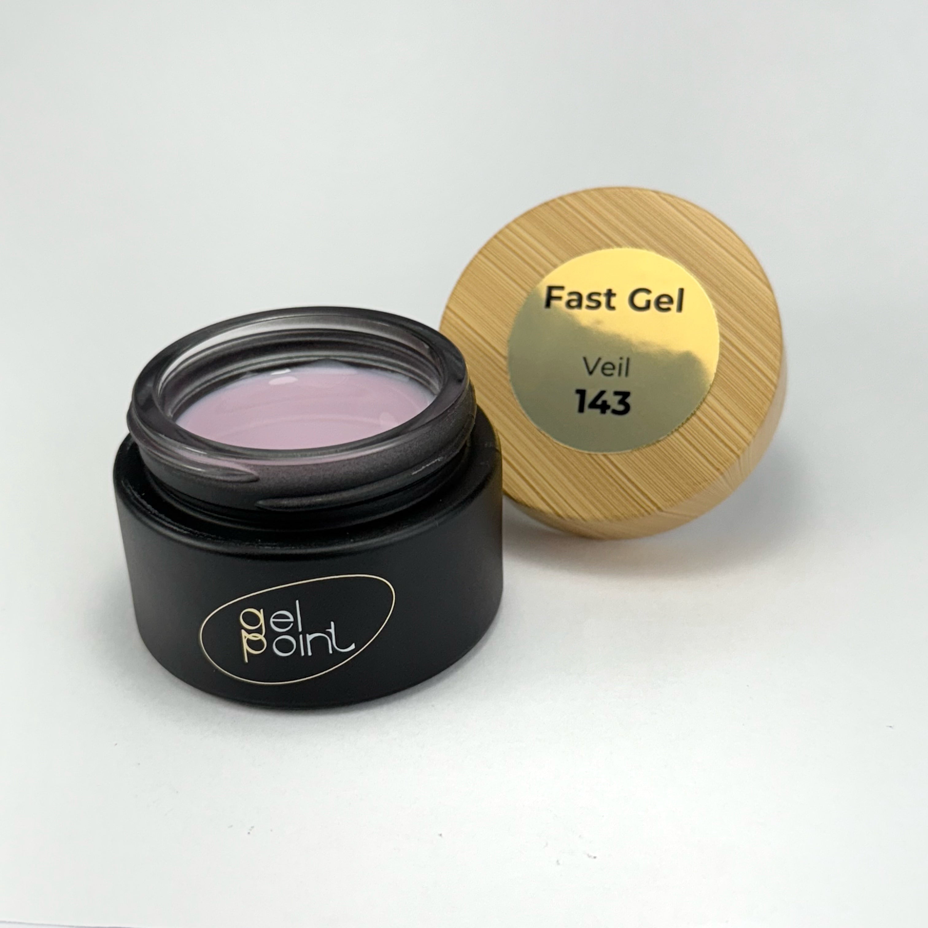 Fast Gel 143 "Veil" Gel Point Builder Gel, Fast 5 Sec Cure UV/LED Hard Gel for Nail Extension, liquid, Strong Self-Leveling, No Lifting, No Cracks,