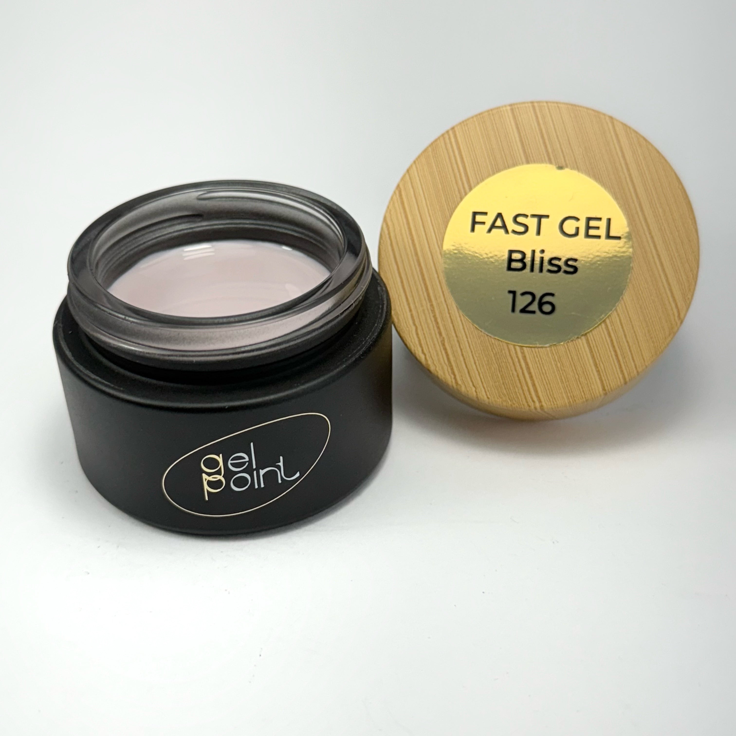 Fast Gel 126 "Bliss" Gel Point Builder Gel, Fast 5 Sec Cure UV/LED Hard Gel for Nail Extension, liquid, Strong Self-Leveling, No Lifting, No Cracks,