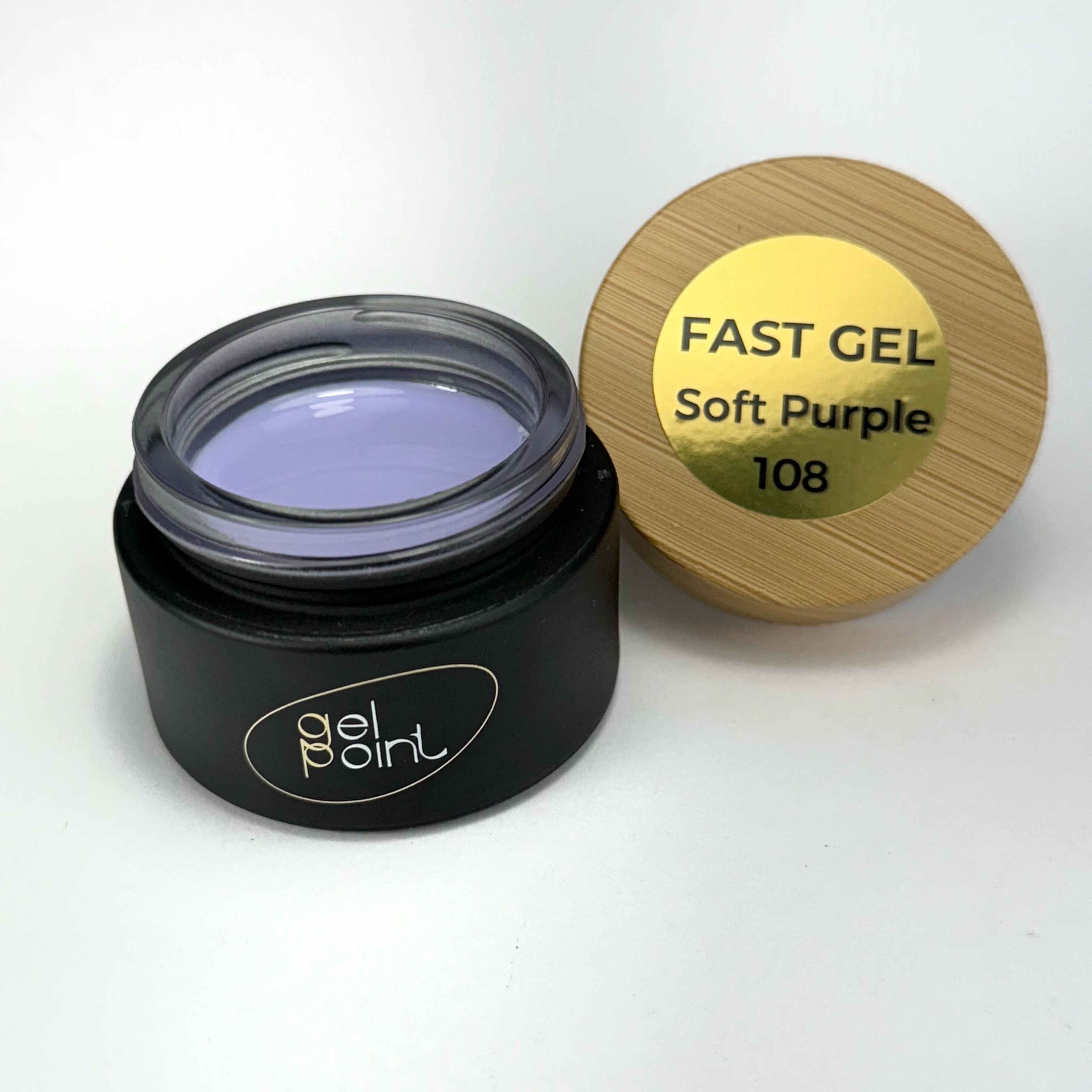 Fast Gel 108 "Soft purple" Gel Point Builder Gel, Fast 5 Sec Cure UV/LED Hard Gel for Nail Extension, liquid, Strong Self-Leveling, No Lifting, No Cracks,