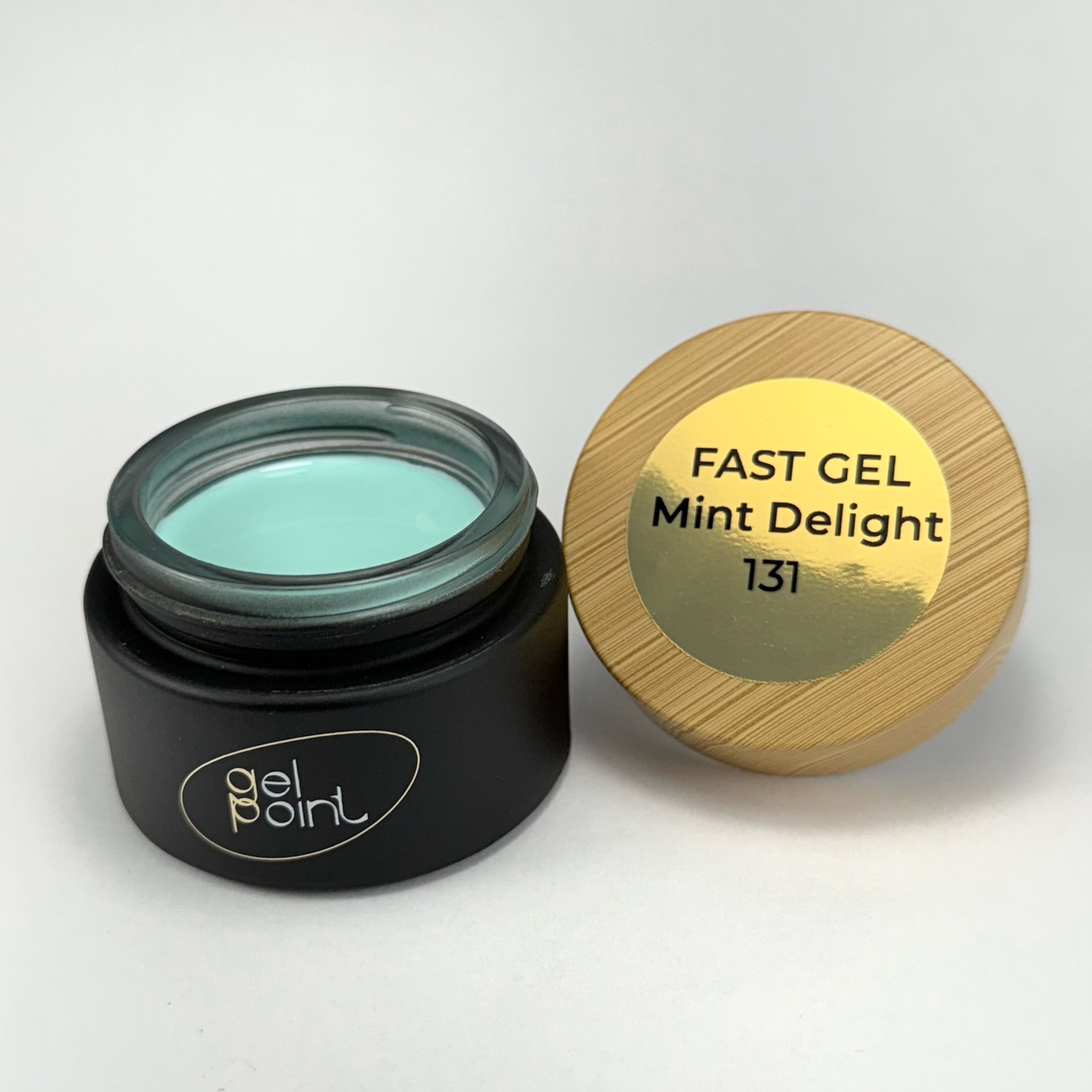 Fast Gel 131 "Mint Delight" Gel Point Builder Gel, Fast 5 Sec Cure UV/LED Hard Gel for Nail Extension, liquid, Strong Self-Leveling, No Lifting, No Cracks,