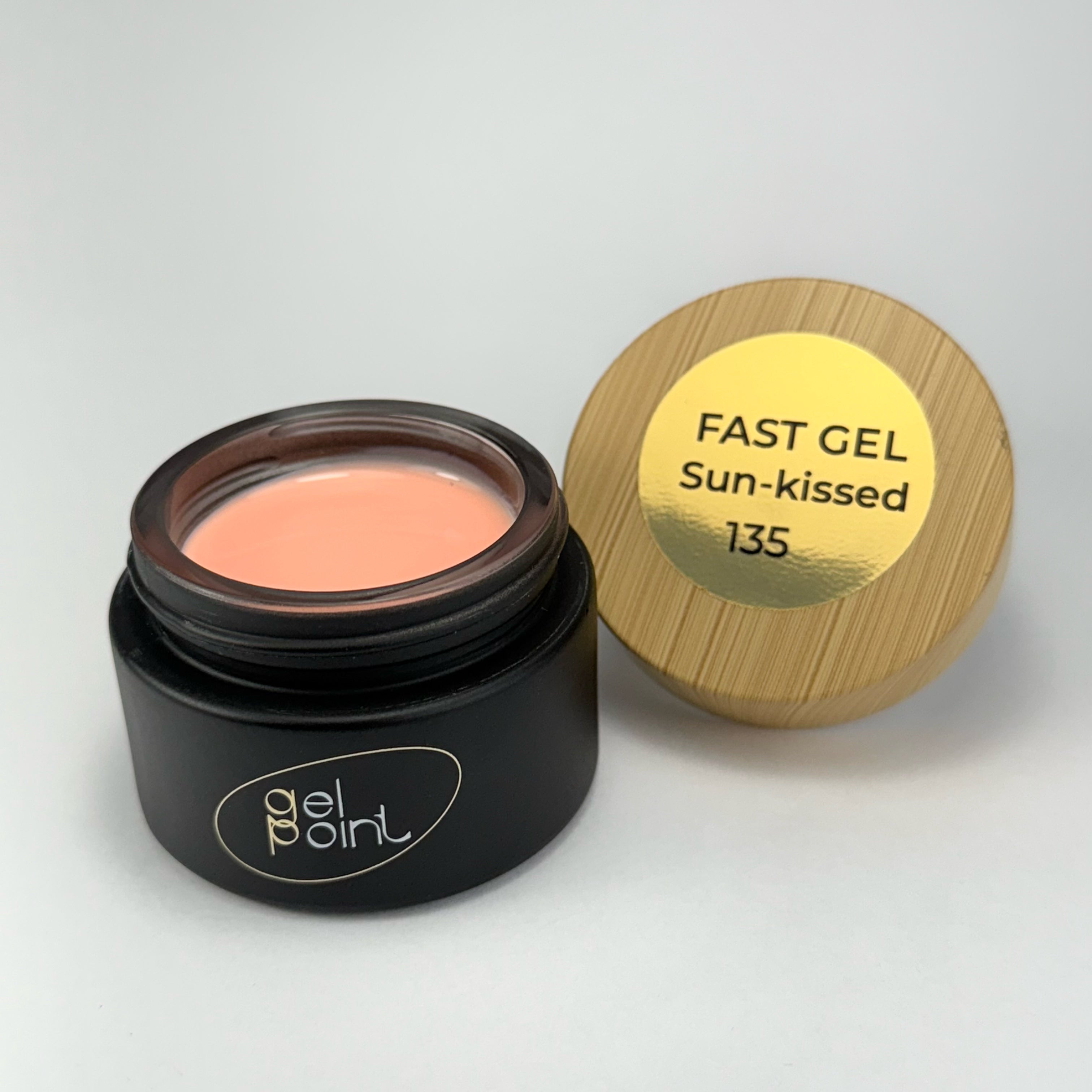 Fast Gel 135 "Sun-Kissed" Gel Point Builder Gel, Fast 5 Sec Cure UV/LED Hard Gel for Nail Extension, liquid, Strong Self-Leveling, No Lifting, No Cracks,