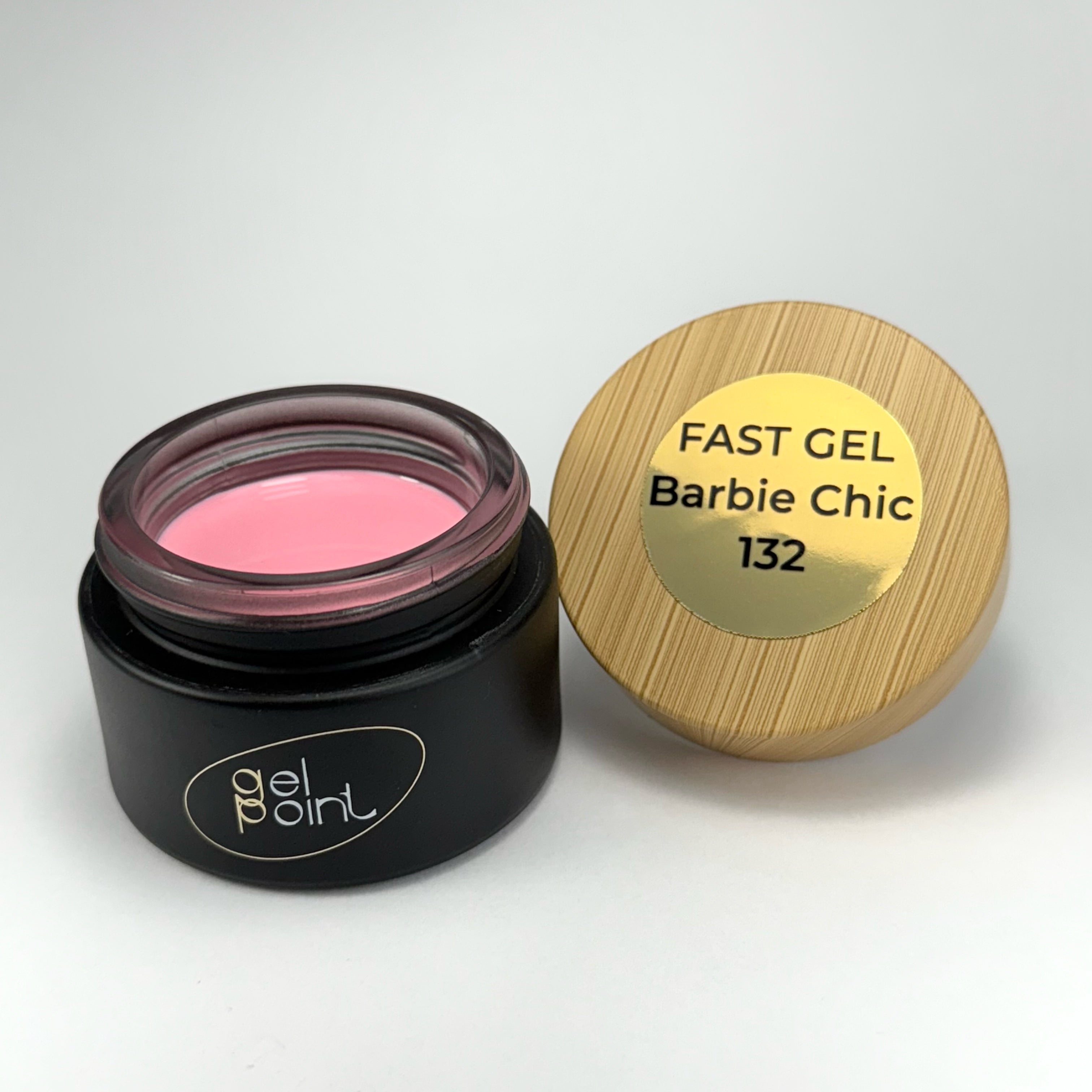 Fast Gel 132 "Barbi Chic" Gel Point Builder Gel, Fast 5 Sec Cure UV/LED Hard Gel for Nail Extension, liquid, Strong Self-Leveling, No Lifting, No Cracks,