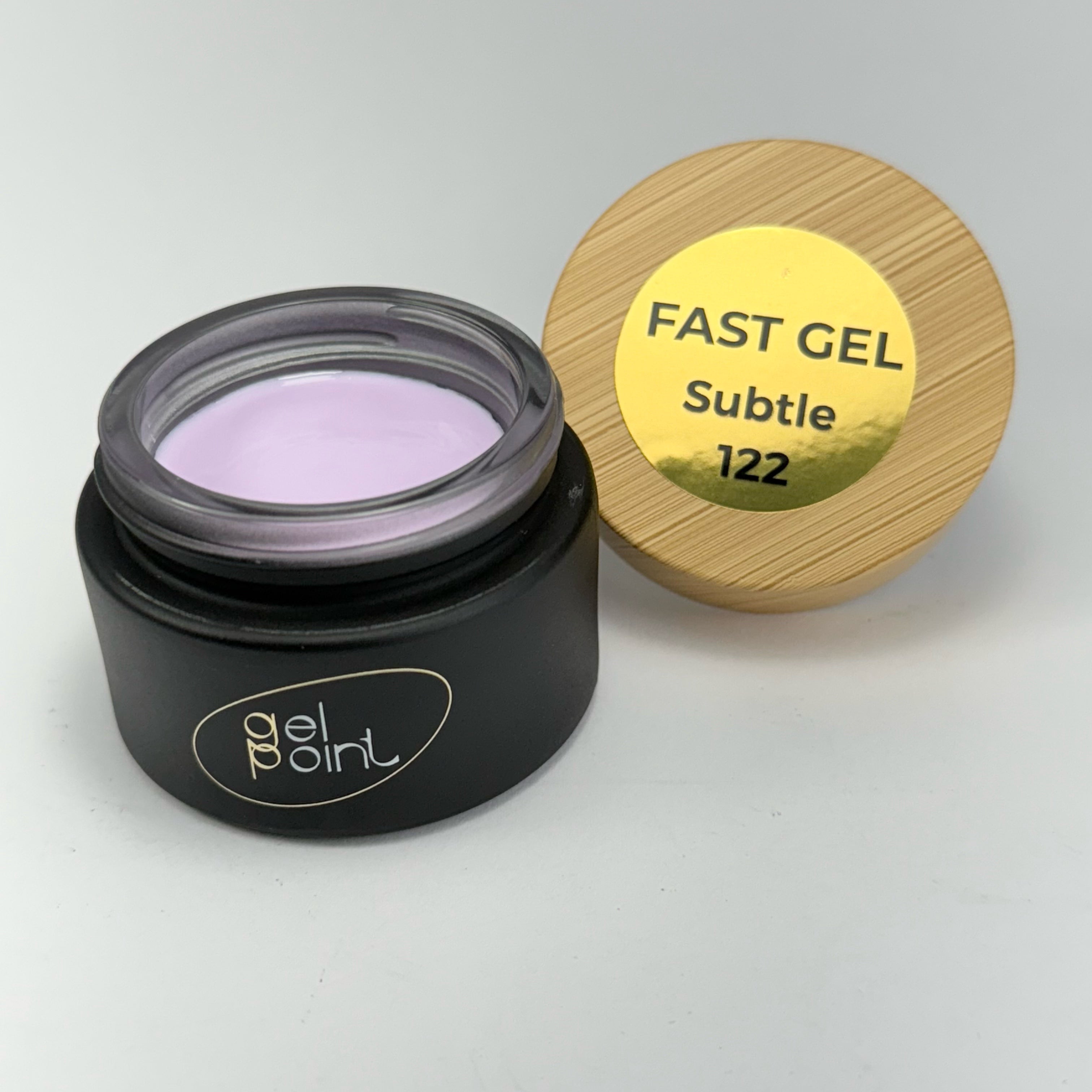 Fast Gel 122 "Subtle" Gel Point Builder Gel, Fast 5 Sec Cure UV/LED Hard Gel for Nail Extension, liquid, Strong Self-Leveling, No Lifting, No Cracks,