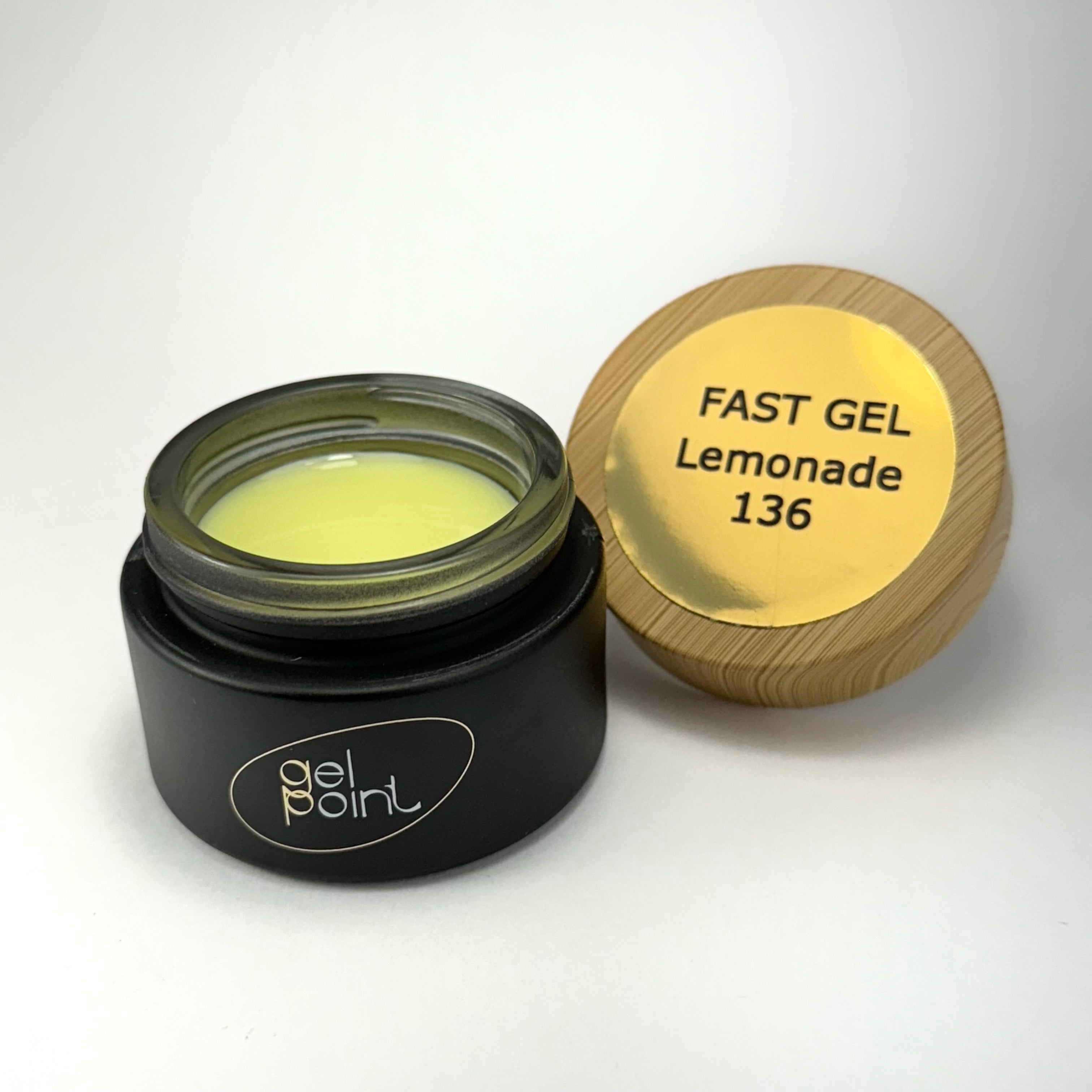 Fast Gel 136 "Lemonade" Gel Point Builder Gel, Fast 5 Sec Cure UV/LED Hard Gel for Nail Extension, liquid, Strong Self-Leveling, No Lifting, No Cracks,