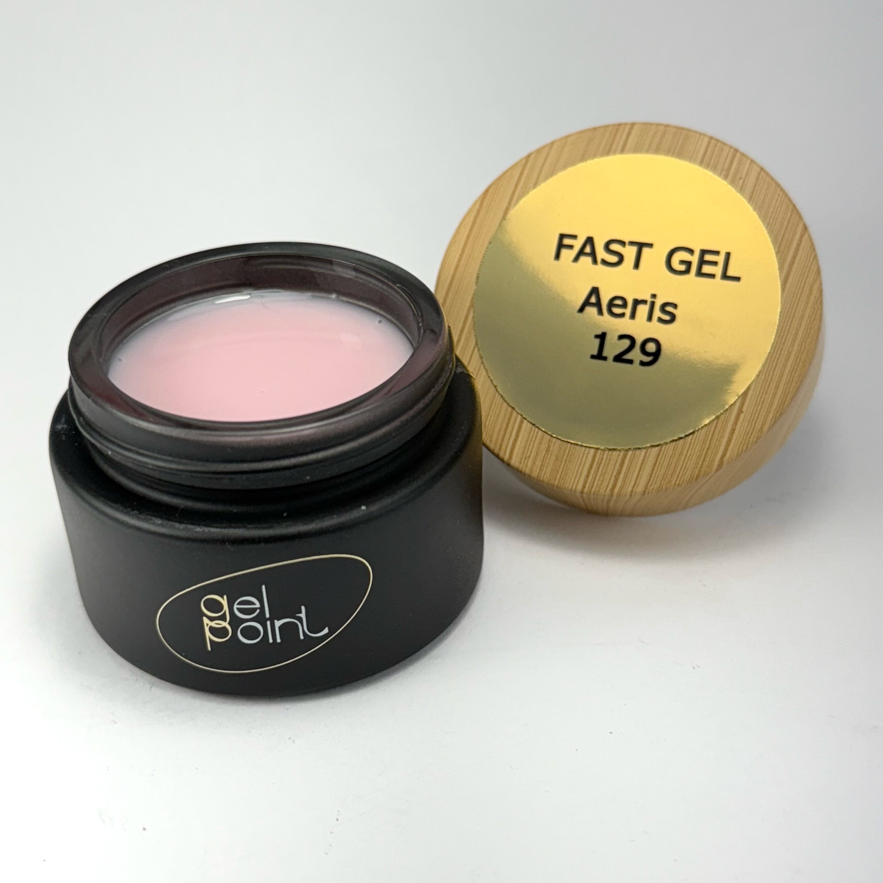 Fast Gel 129 "Aeris" Gel Point Builder Gel, Fast 5 Sec Cure UV/LED Hard Gel for Nail Extension, liquid, Strong Self-Leveling, No Lifting, No Cracks,
