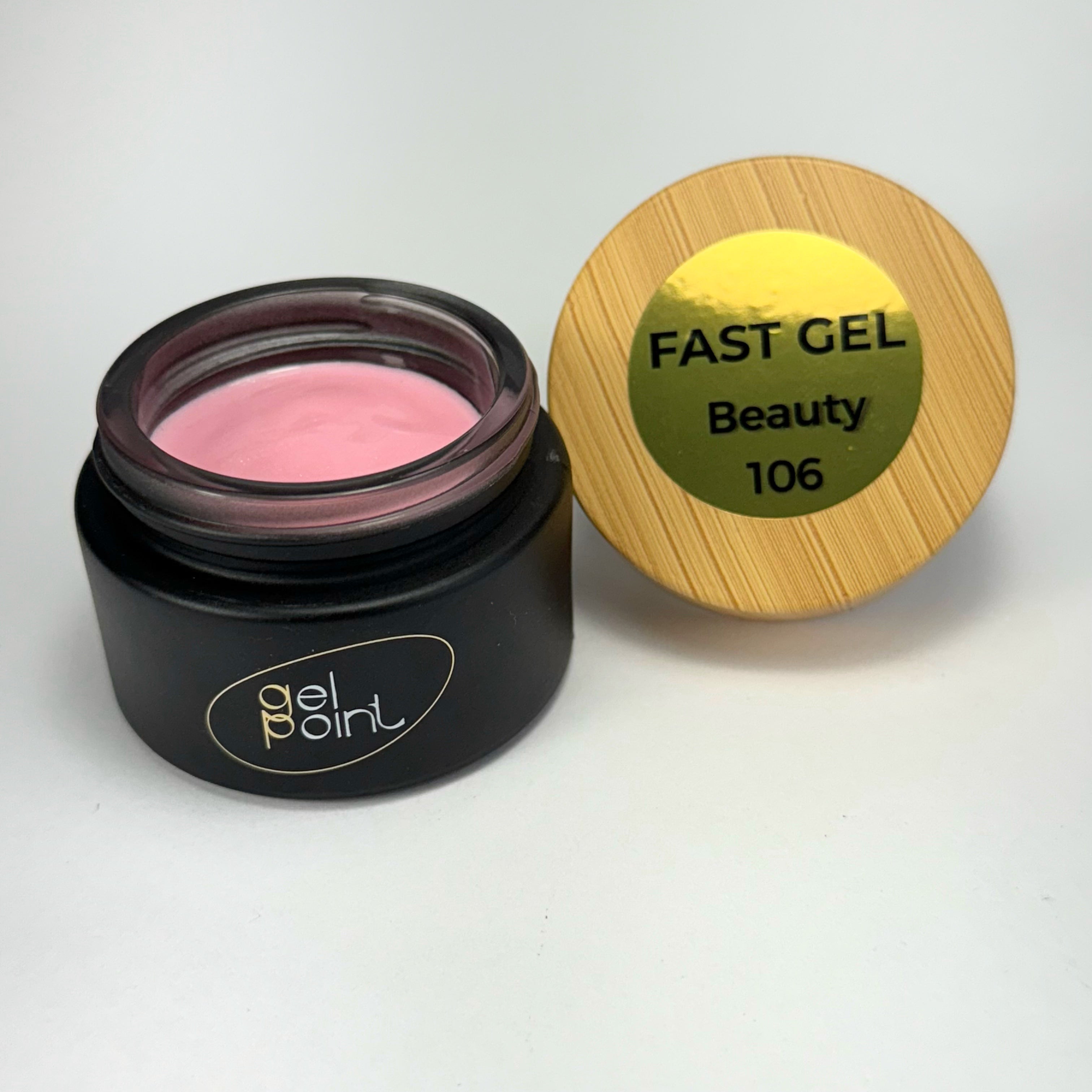 Fast Gel 106 "Beauty" Gel Point Builder Gel, Fast 5 Sec Cure UV/LED Hard Gel for Nail Extension, liquid, Strong Self-Leveling, No Lifting, No Cracks,