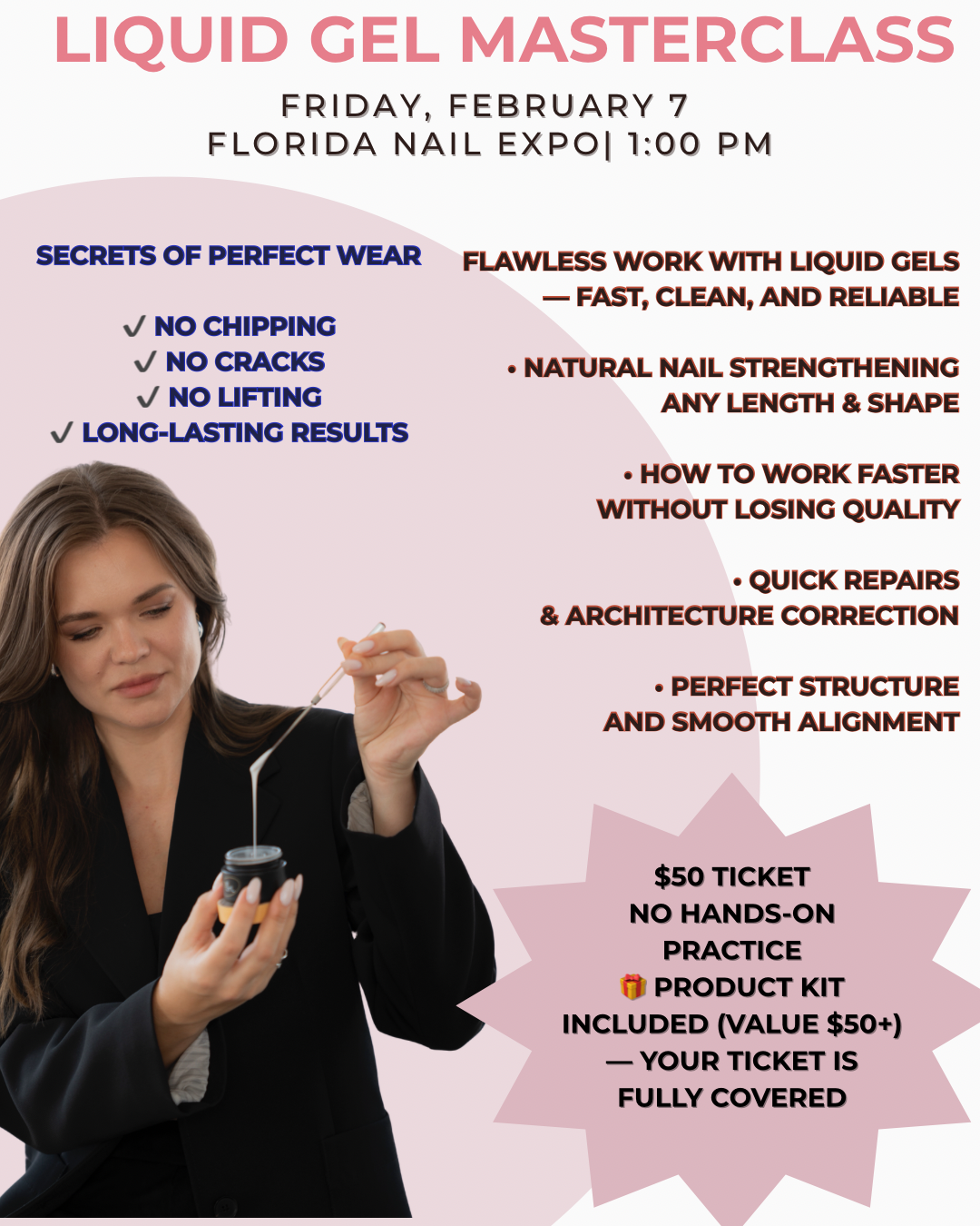 Nail Training Class | Liquid Gel Masterclass -  Florida Nail Expo (Feb 7, 1:00pm)